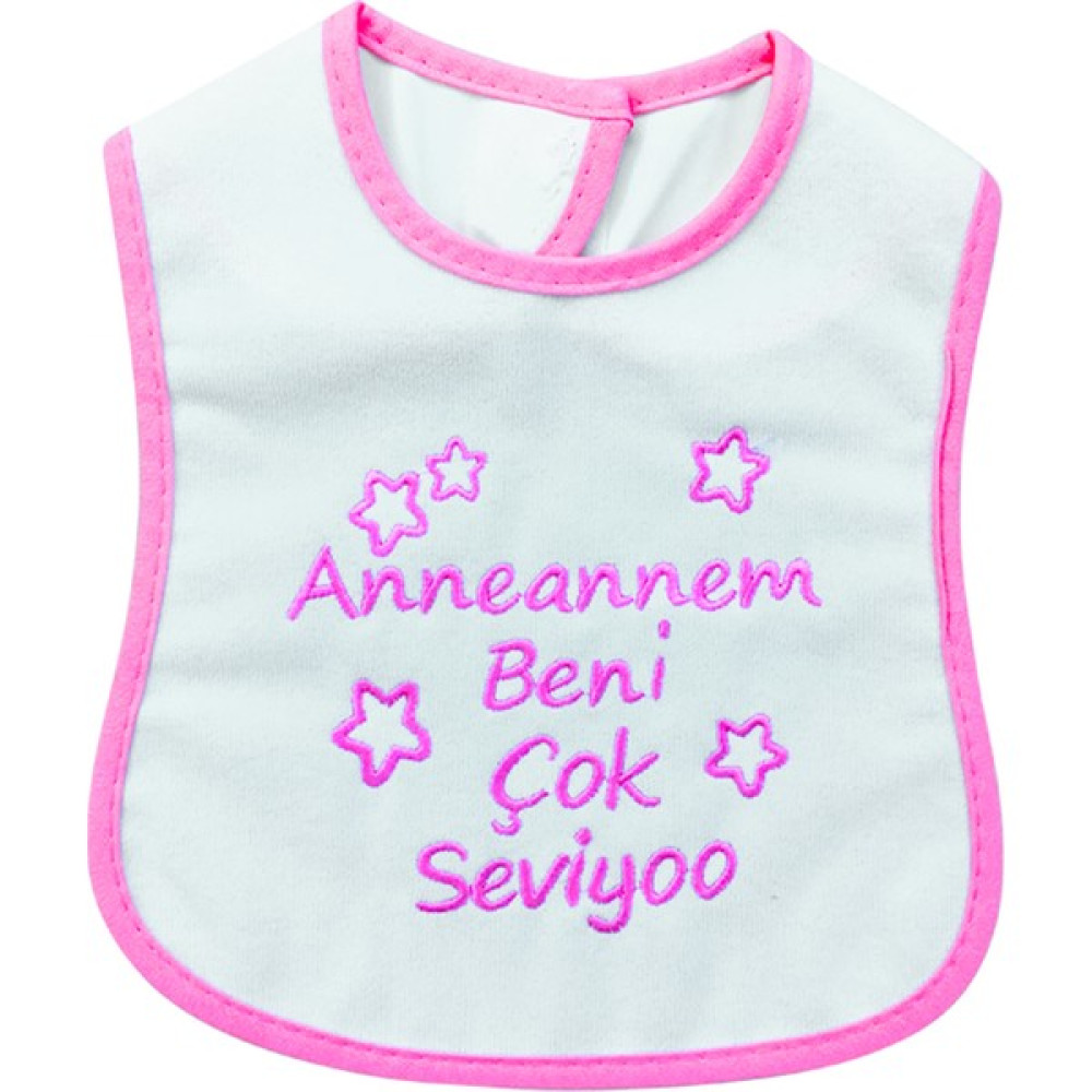 By Leyal For Kids Kız Bebek Anneannem Beni Çok Seviyor Yakalık - Beyaz Mama Önlüğü Fiyatı