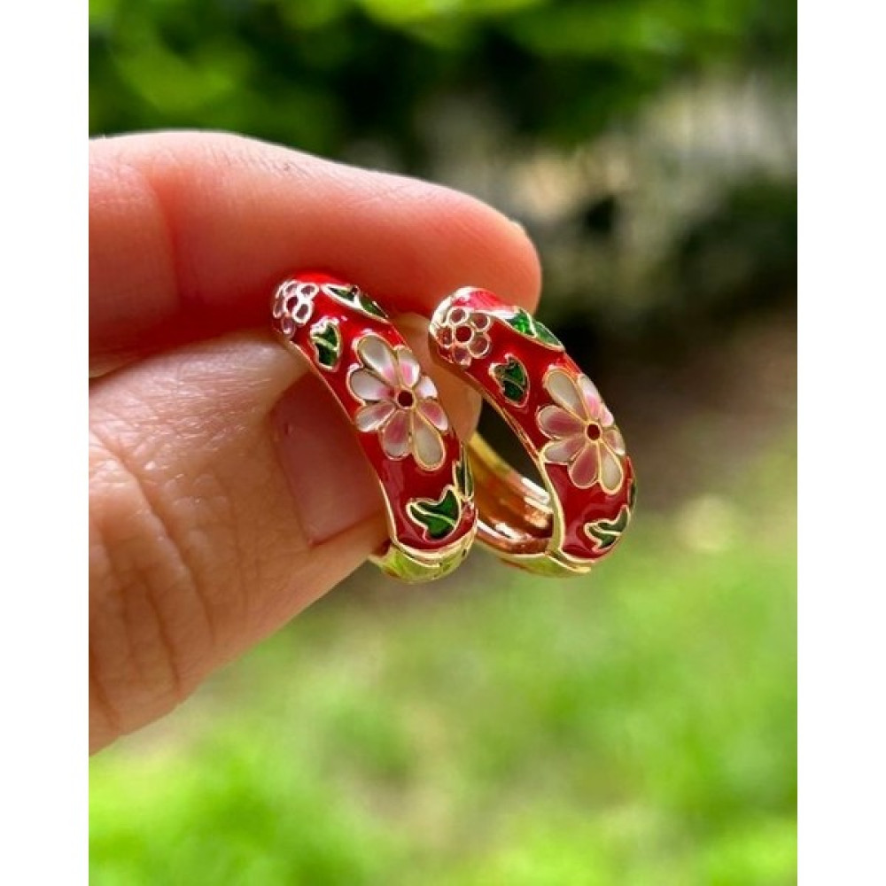 By Merve Vintage Kırmızı Halka Kadın Çelik Küpe Bijuteri Küpe Fiyatı