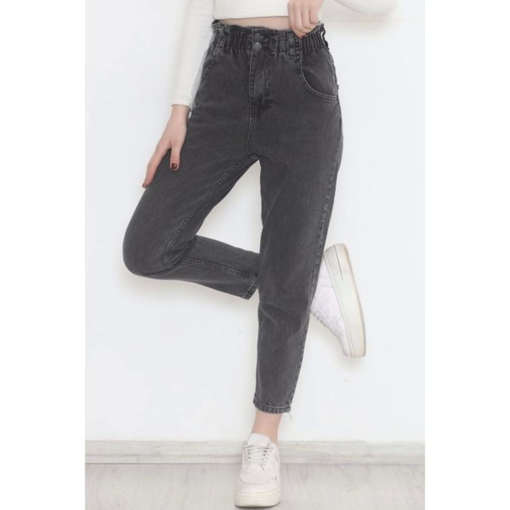 By Nurcihan Beli Lastikli Kot Pantolon Koyugri - 12559.1431. Elbise Fiyatı