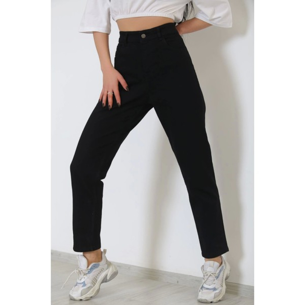 By Nurcihan Boyfriend Kot Pantolon Siyah - 8756.1431. Elbise Fiyatı