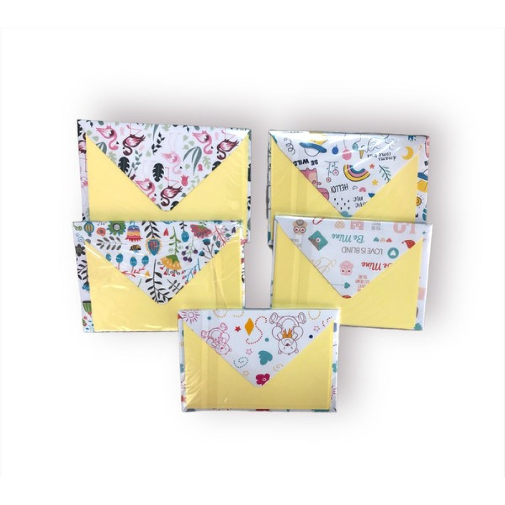 By Paper Zarf Kağıt Set 7 cm x 11 cm 5 Zarf 5 Kağıt Zarf Fiyatı