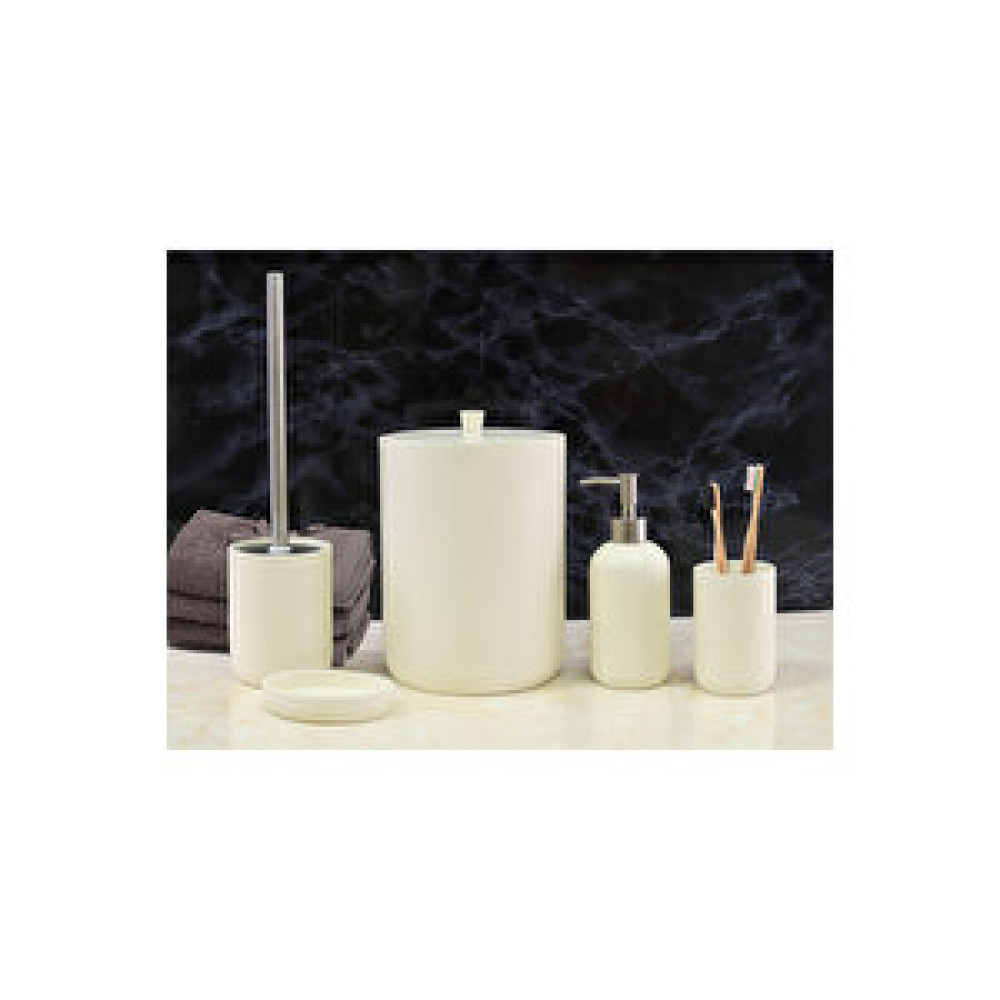 By Selim Elegance Krem 5 Parça Polyester Banyo Seti Banyo Aksesuarları Fiyatı