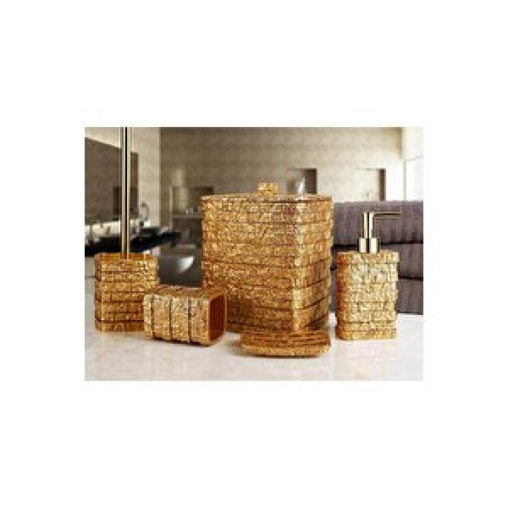 By Selim Stone Altın 5 Parça Polyester Banyo Seti Banyo Aksesuarları Fiyatı