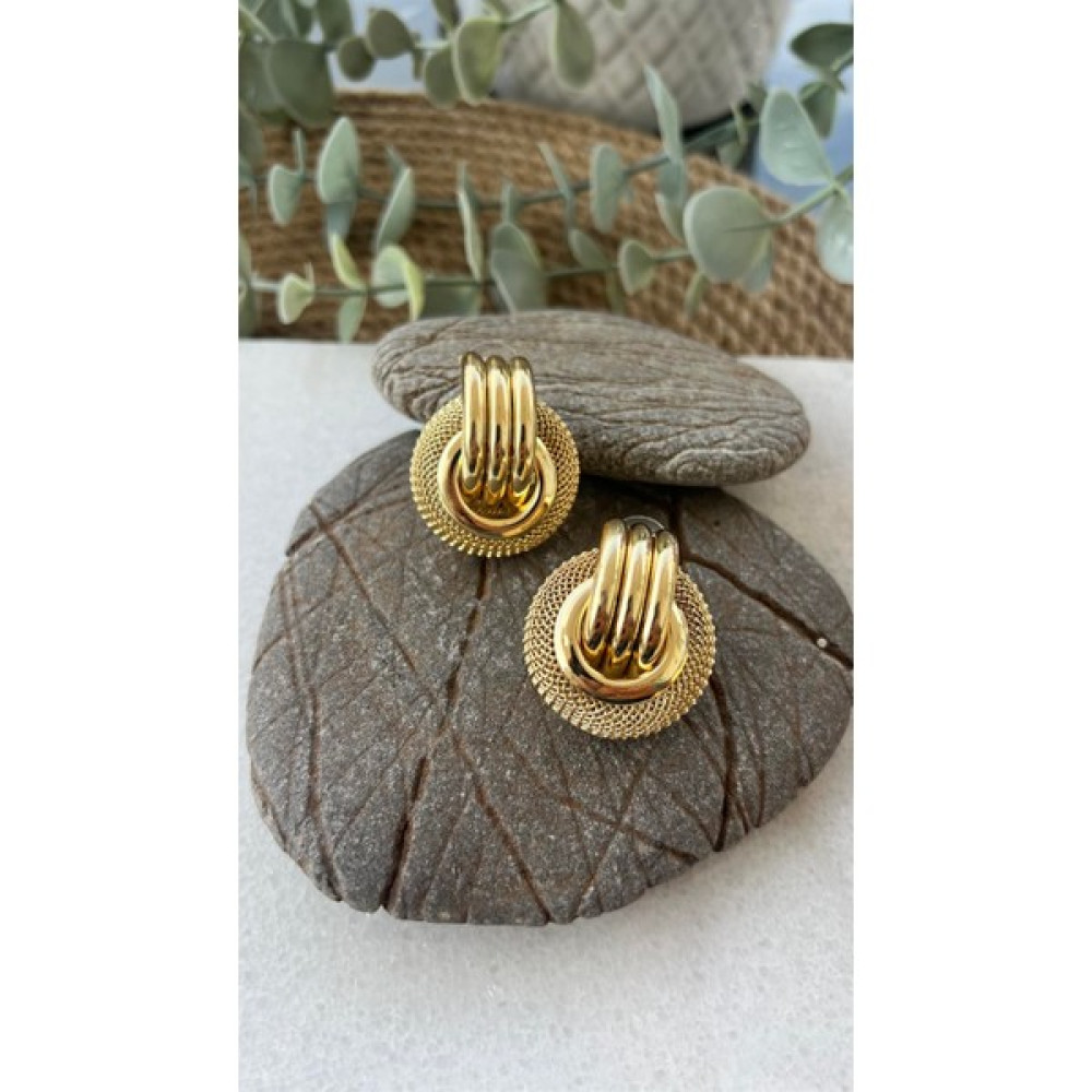 By Sergio Aksesuar Vıp Gold Mango Model Kafesli Küpe (35MM) Bijuteri Küpe Fiyatı