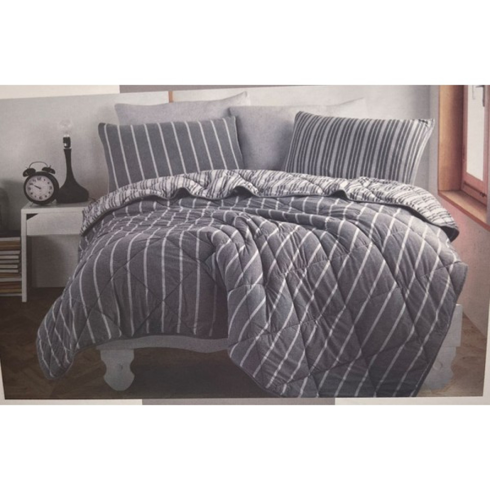 By Stil Tekstil Home Soley Softy Penye Tek Kişilik Uyku Seti - Gri - 155X215 Yatak Seti / Uyku Seti Fiyatı