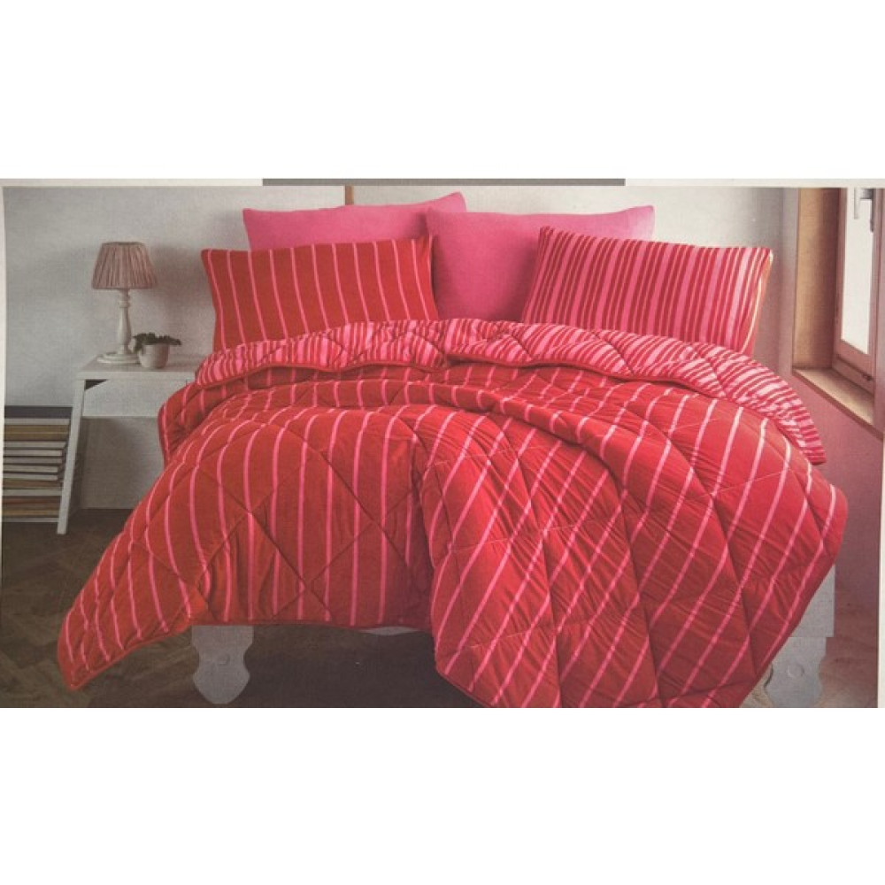 By Stil Tekstil Home Soley Softy Penye Tek Kişilik Uyku Seti - Kırmızı - 155X215 Yatak Seti / Uyku Seti Fiyatı
