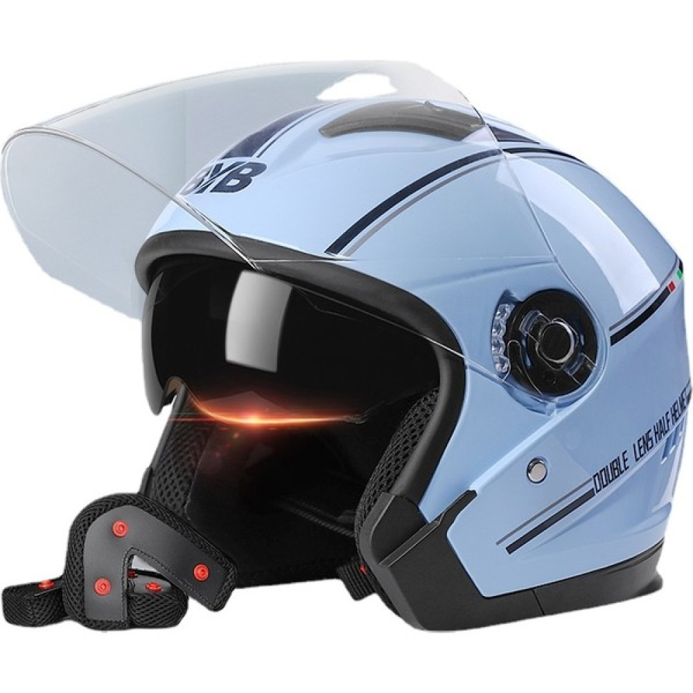 Byb Abiya 730 Elektrikli Araç Kask (Yurt Dışından) - Açık Mavi - Standart Motorsiklet Kaskları Fiyatı