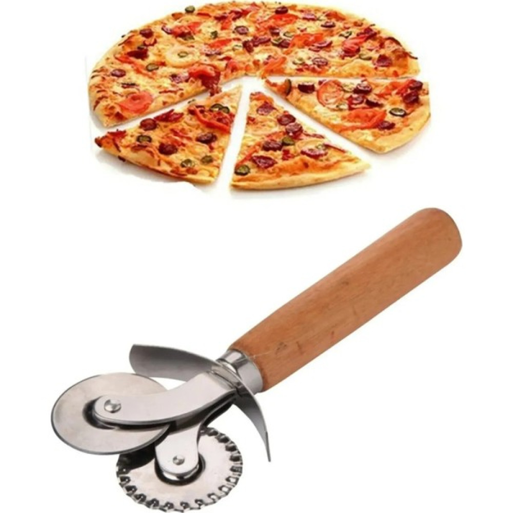 BYB Pizza Dilimleyici Ahşap Saplı - 1 Adet Mutfak Gereçleri Fiyatı