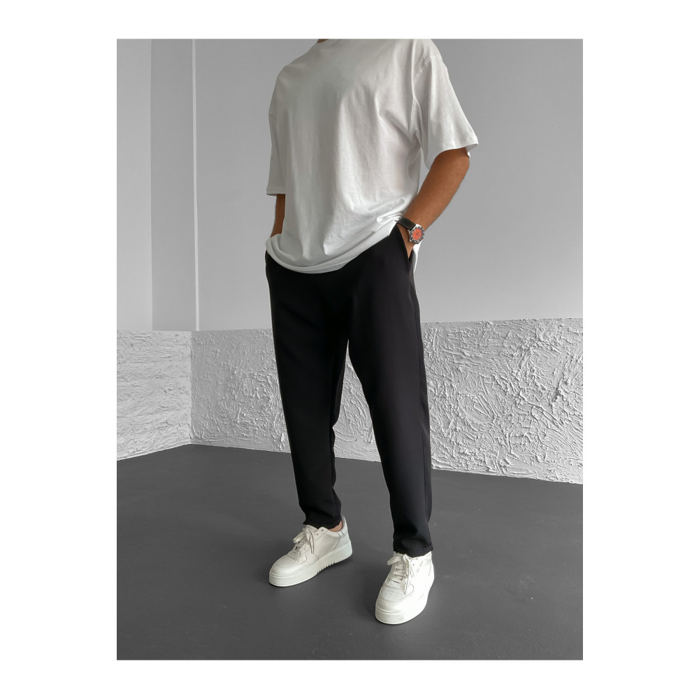 BYBASICMAN Siyah Bol Kesim Basic Pantolon BY-1321 XL Beden Kadın Pantolon Fiyatı