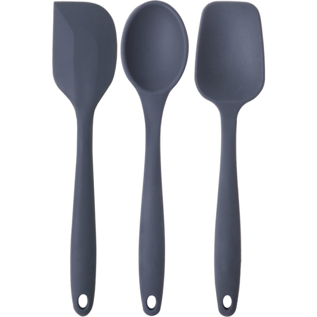 ByBirgül Büyük Boy Yanmaz Yapışmaz Silikon Spatula +Kaşık 3 lü set Çatal / Kaşık / Bıçak Takımları Fiyatı