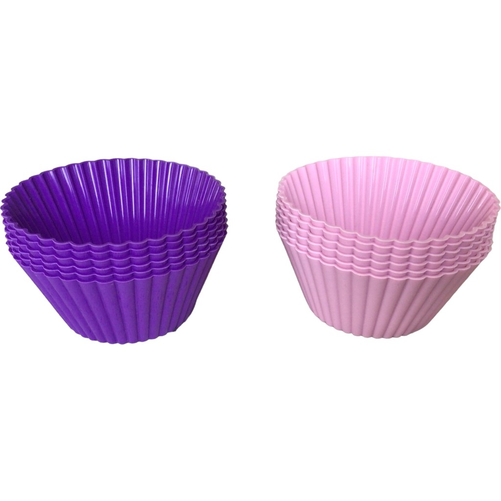 ByBirgül Mor+Pembe 12 Li Silikon Mini Kek , Browni Kalıbı ,muffin Kalıbı 12 Adet ,airfryer Uyumludure - Mor Kek Kalıpları Fiyatı