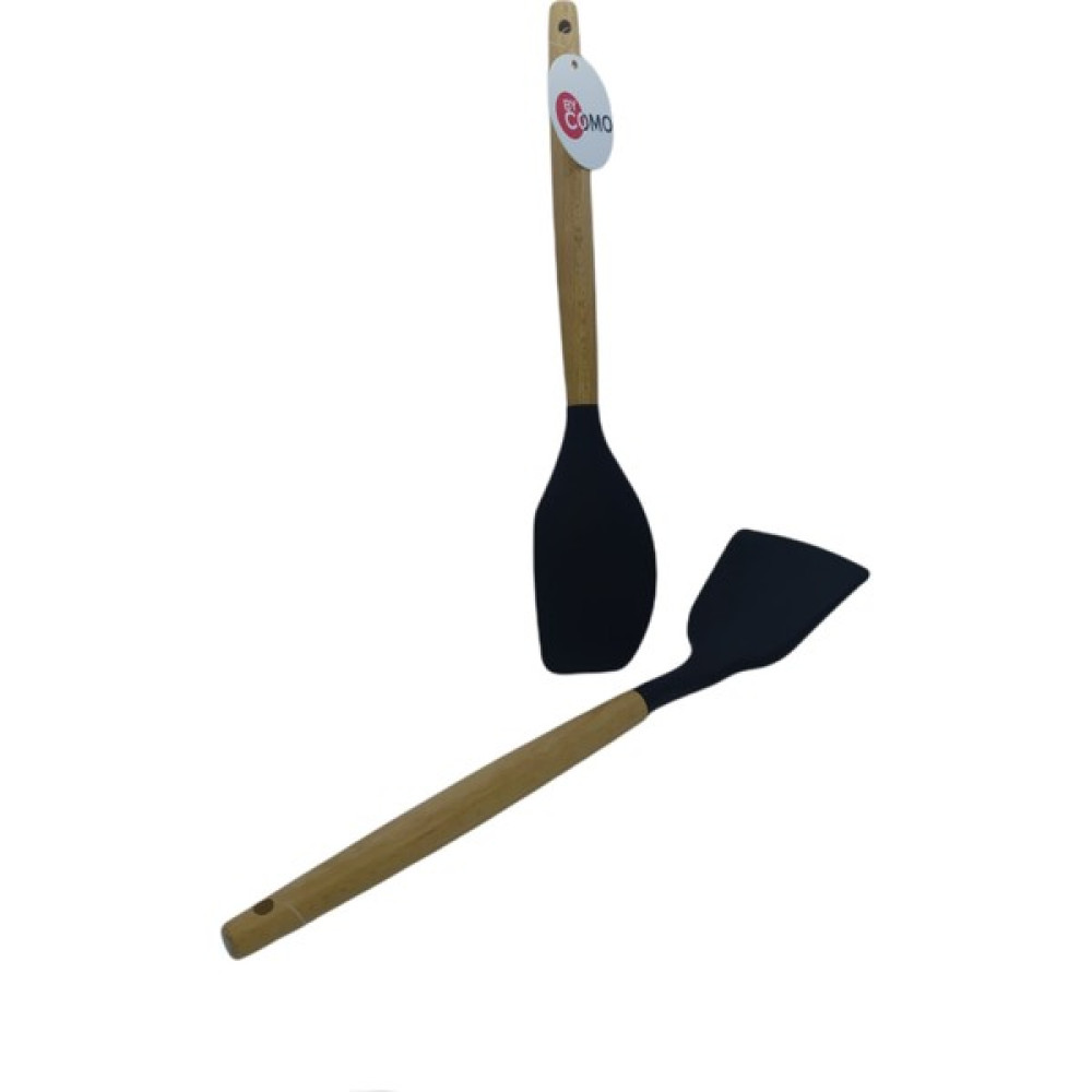 Bycomo Ahşap Saplı Yanmaz Yapışmaz Lüks Silikon Spatula Seti 2 ' Li Mutfak Gereçleri Fiyatı
