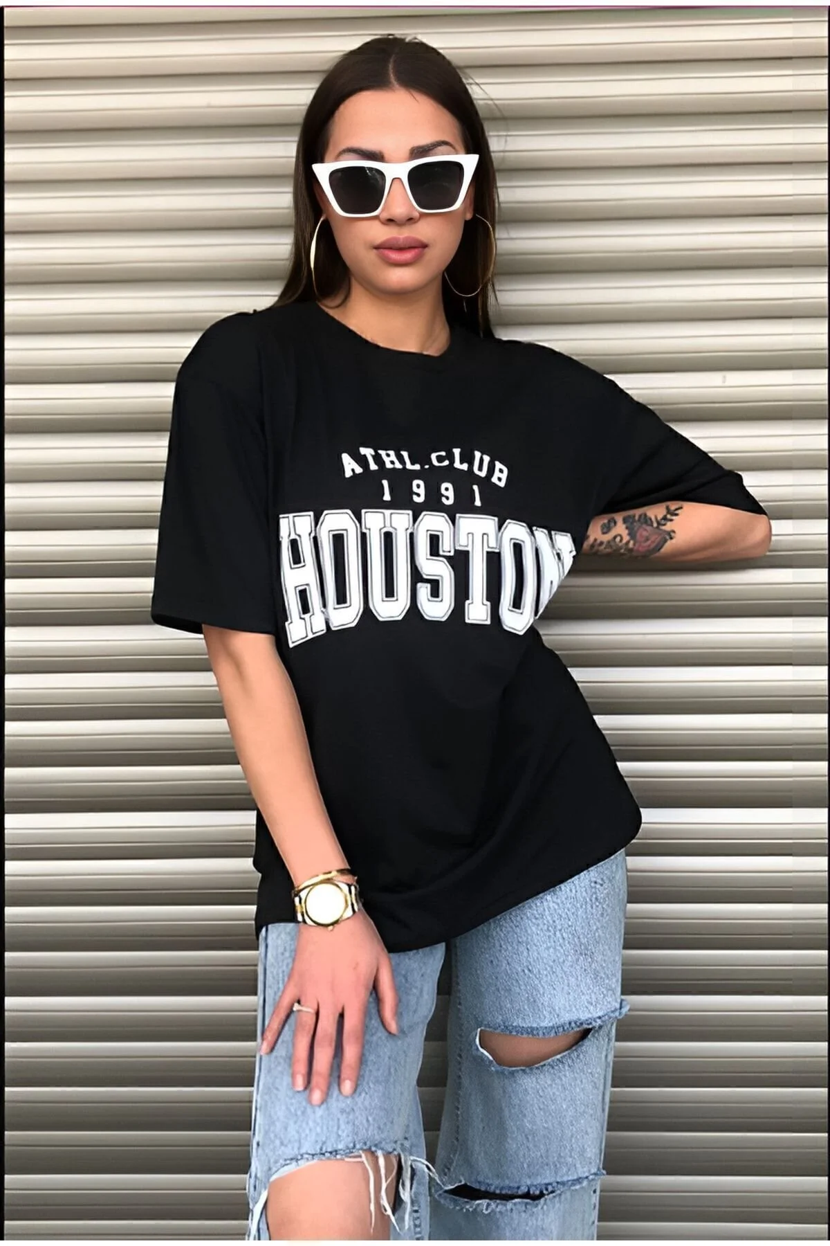 BYCOOLMEN Houston Kadın Oversize T-shirt S Beden" Bayan T-shirt Fiyatı