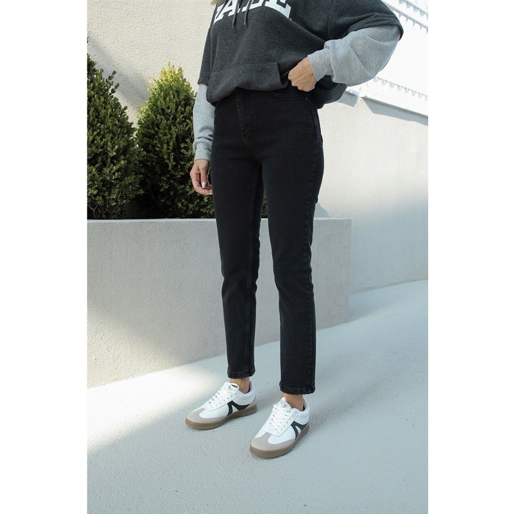 ByCukurovaFrango Zero Max Kadın Yüksek Bel Siyah Boyfriend Jeans Likralı Esnek Kot Pantolon(Tam Kalıp) Bayan Jeans / Kot Pantolon Fiyatı