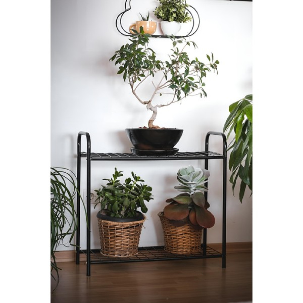 Bye Concept & More Dekoratif Metal Ayaklı 2 Tel Raflı Saksı Standı Katlı Saksılık Çiçeklik Bahçe ve Balkon Dekoru Garden Saksı ve Aksesuarları Fiyatı