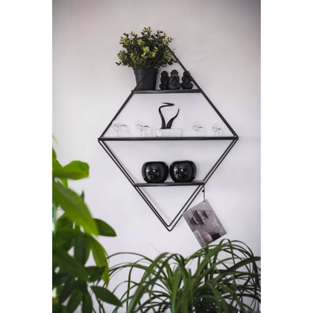 Bye Concept & More Dekoratif Metal Raf Baklava Duvar Rafı Kurulum Gerektirmeyen Tek Parça Çok Amaçlı Fotoğraflık Stand Kitaplık - Duvar Rafı & CD / DVD Rafı Fiyatı