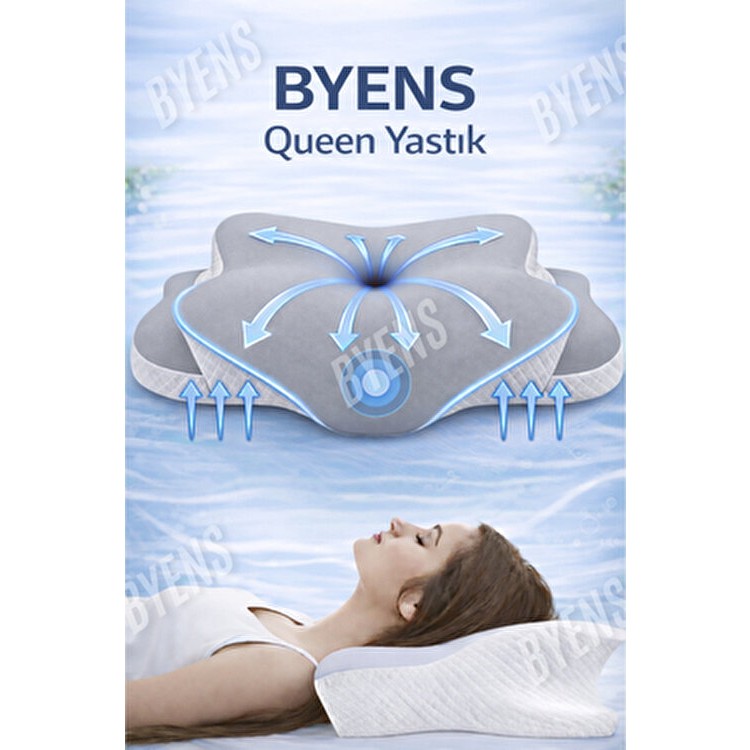 BYENS Ortopedik Visco Yastık Uyku Yastığı Destekli Düzleşmesi Ağrısı Için Güzellik 60X40X12CM - 60 x 40 cm - Beyaz Yastık Kılıfı Fiyatı