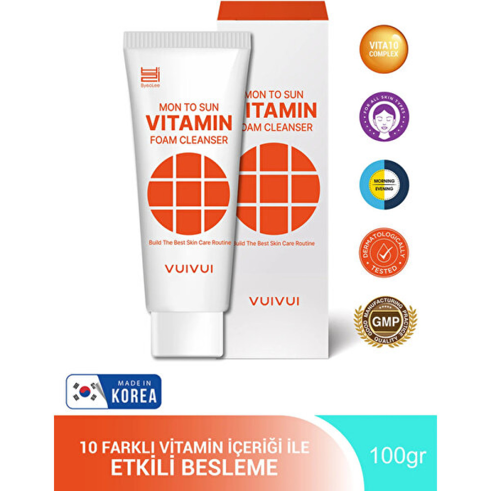 Byeolee Vıtamın10 Foam Cleanser C, E, B5, F, H, A, B6, B9, B1, B12 Içerikli Yüz Temizleme Köpüğü 100gr Cilt Temizleme ve Peeling Fiyatı