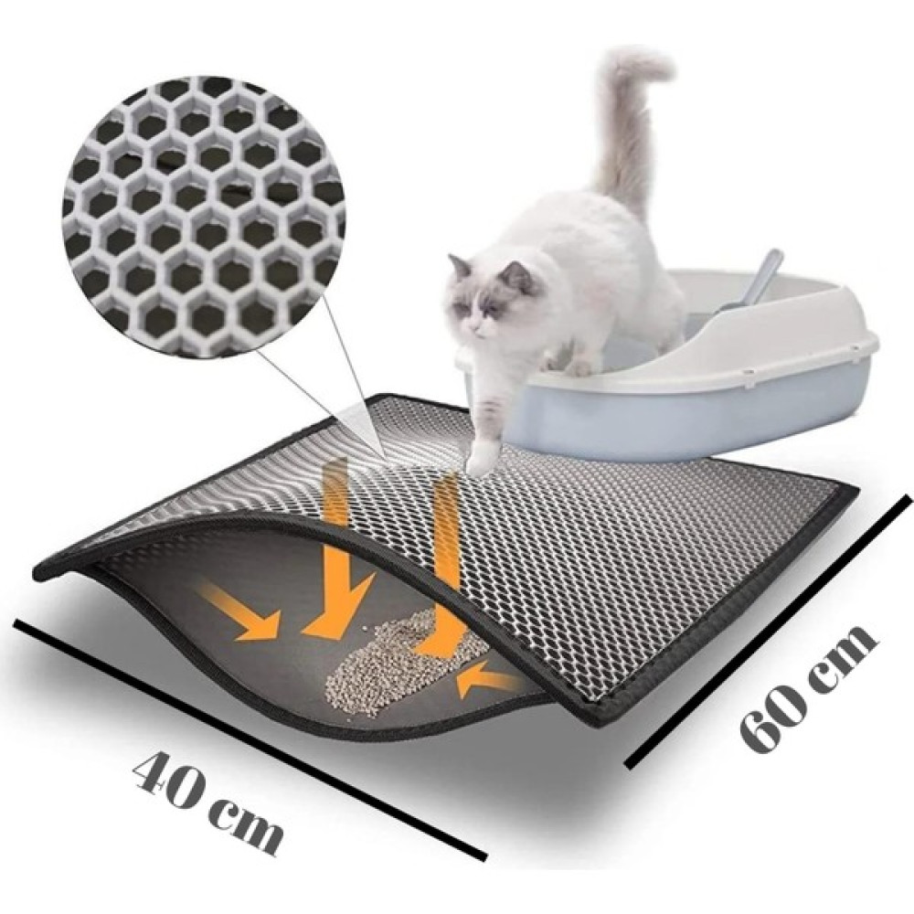 Byezo Elekli Kedi Tuvalet Önü Paspası 60 x 45 cm - Gri Evcil Hayvan Ürünleri Fiyatı