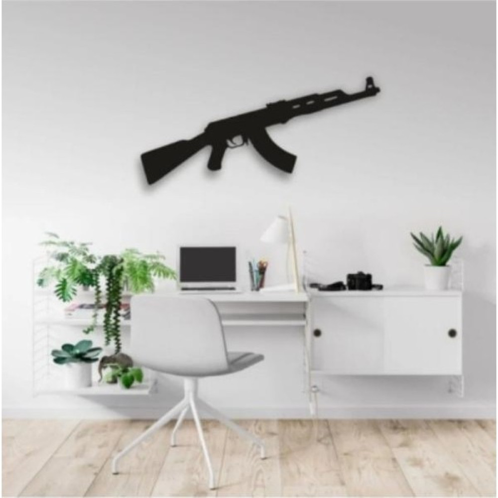 Byg Ahşap 2d Keleş Ak-47 Ahşap Duvar Dekor Tablosu Duvar Süsü (50X15CM) Büyük Boy Ev & Dekorasyon Aksesuarları Fiyatı
