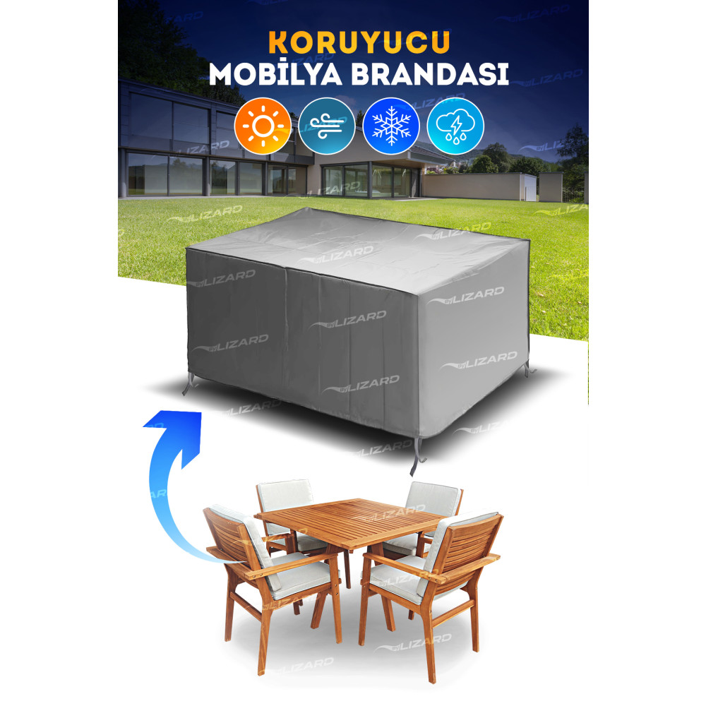 ByLizard Bahçe Mobilya Koruma Örtüsü Branda 200x150x75 Cm Su Geçirmez Bahçe Mobilyası Fiyatı