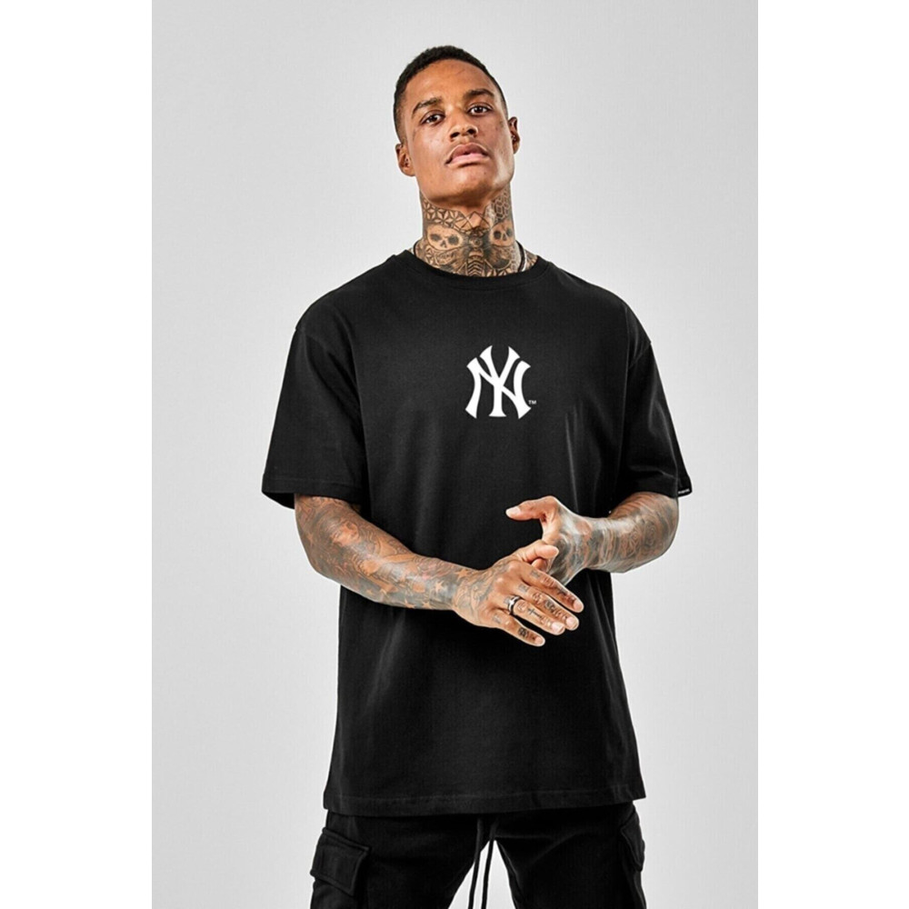 BYMEER Erkek Oversize T-shirt Newyork Baskı Siyah S Beden Bayan T-shirt Fiyatı