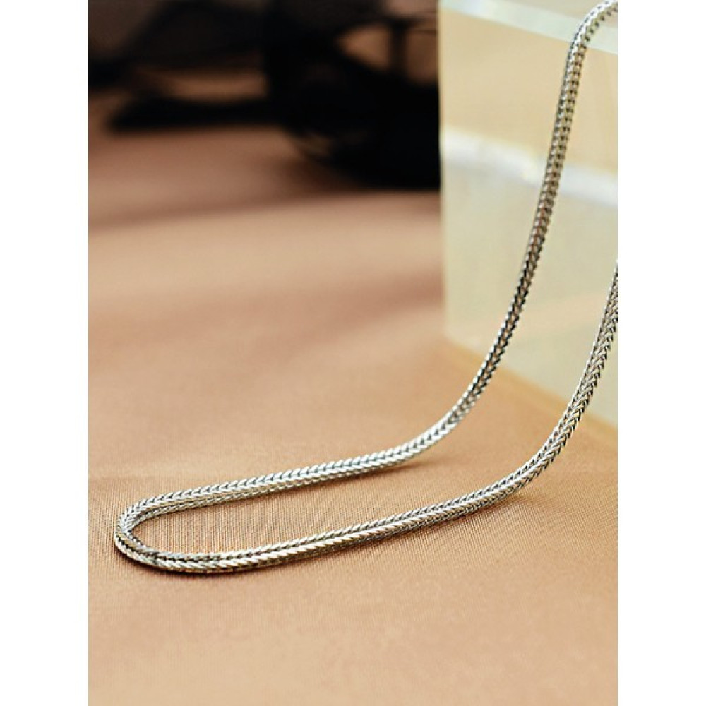 BymissMücevherat 925 Ayar Gümüş Eskitme Oksitli Tilki Kuyruğu Örme Kare Model Zincir Kolye 1,7 mm - 50 cm Kolyeler Fiyatı