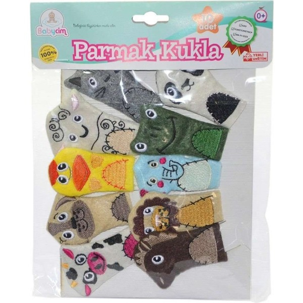 Byr URT020-003 Babycim 10LU Hayvanlar Parmak Kuklası Peluş Oyuncaklar Fiyatı