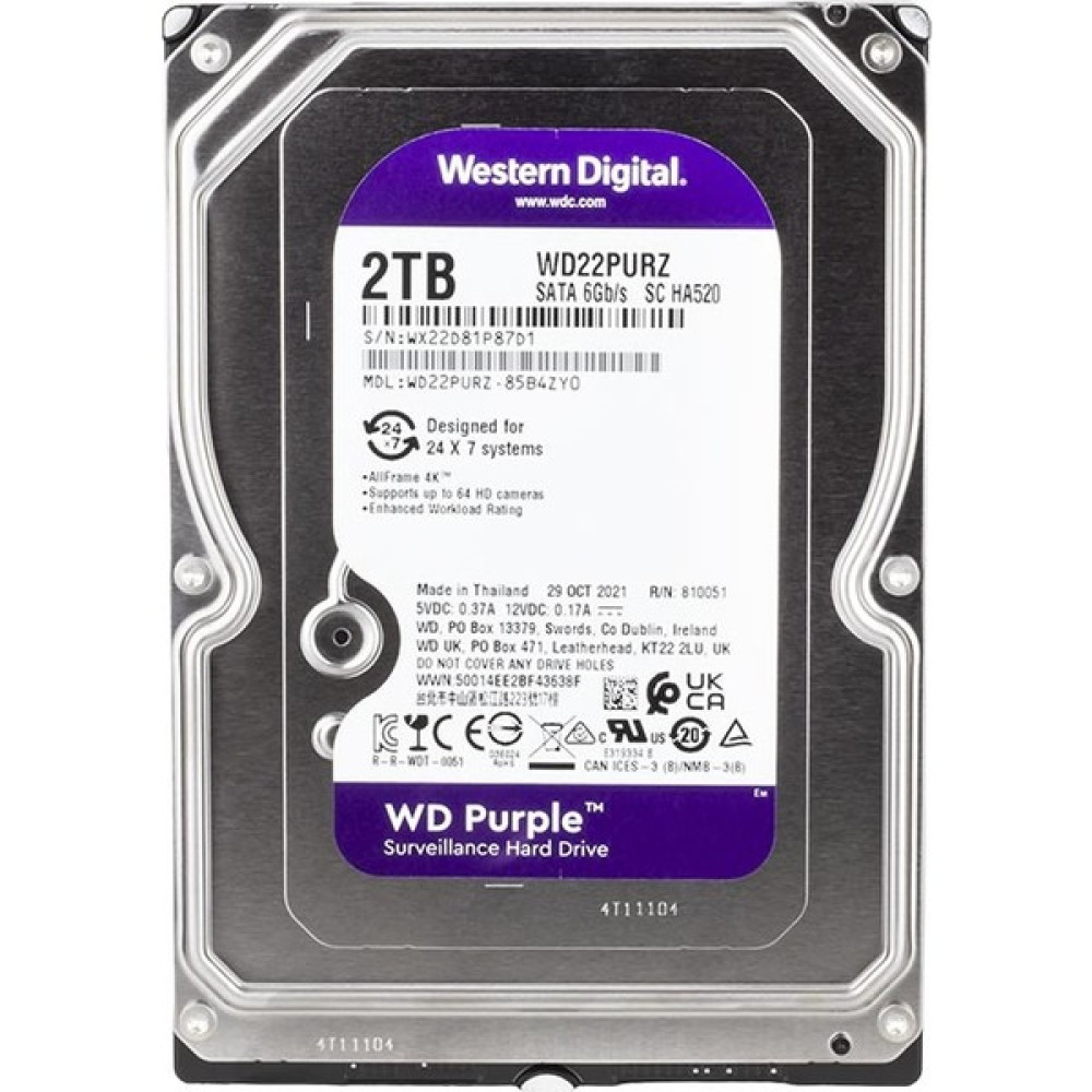 BYR Western Digital Purple WD22PURZ/WD23PURZ 2 Tb Sata 6gb/s 7/24 Güvenlik Harddisk Byr [byrtek] Sabit Diskler Fiyatı