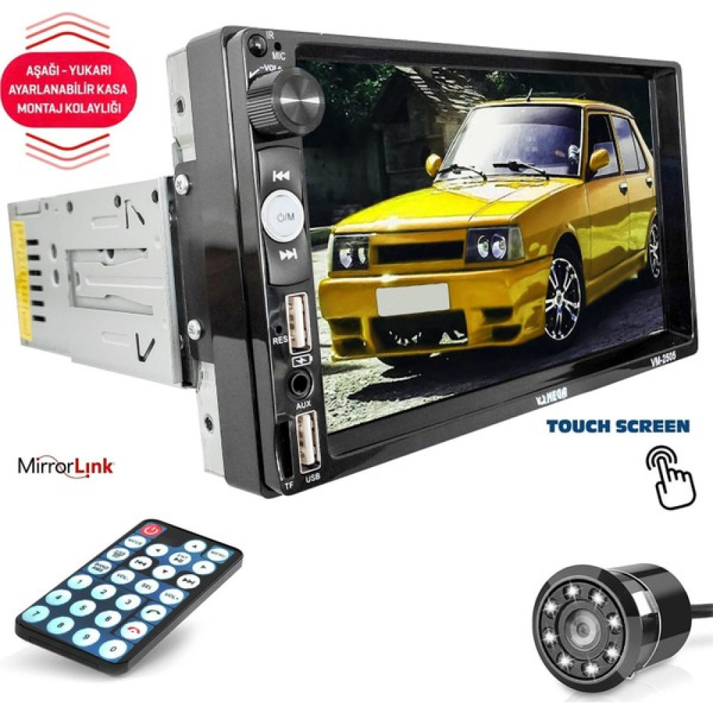 BYR002 VM-2505 Tofaş Double Teyp 7 Inç 4X65 Watt Bluetooth Mirrorlink [efsngrck] Oto Teypleri Fiyatı