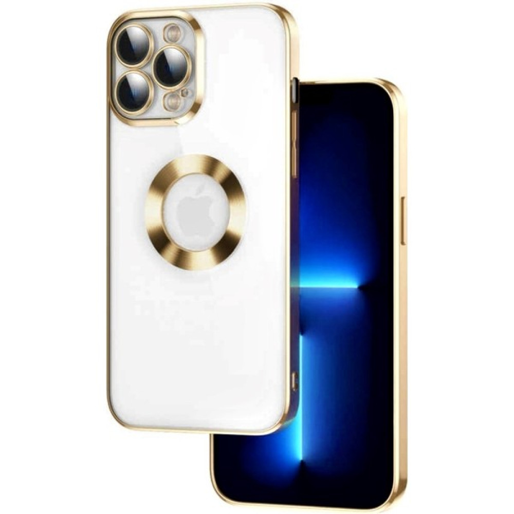 Byrk Aksesuar Apple iPhone 13 Pro Logo Gösteren Kamera Korumalı Kenarları Renkli Şeffaf Silikon Kılıf - Gold Cep Telefonu Kılıfı Fiyatı