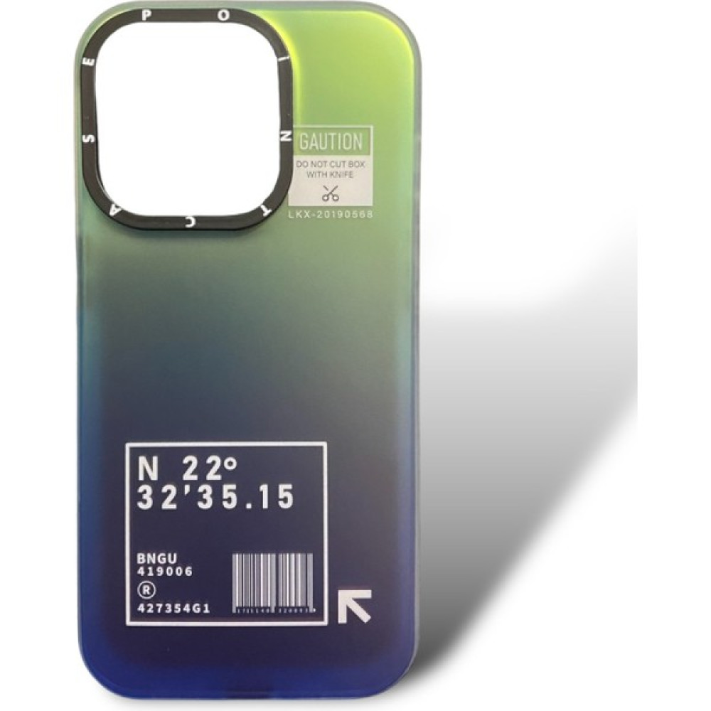Byrk Aksesuar iPhone 14 Pro Max Uyumlu Desenli Lüks Sert Kılıf - Mavi - Yeşil Cep Telefonu Kılıfı Fiyatı