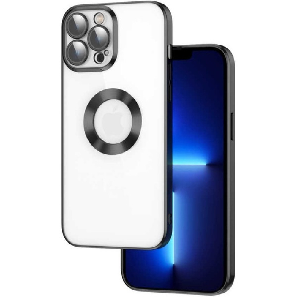 Byrk Aksesuar iPhone 14 Pro Uyumlu Şeffaf Kenarları Renkli Lüks Kaliteli Silikon Kamera Korumalı Kılıf - Ciassic Siyah Cep Telefonu Kılıfı Fiyatı