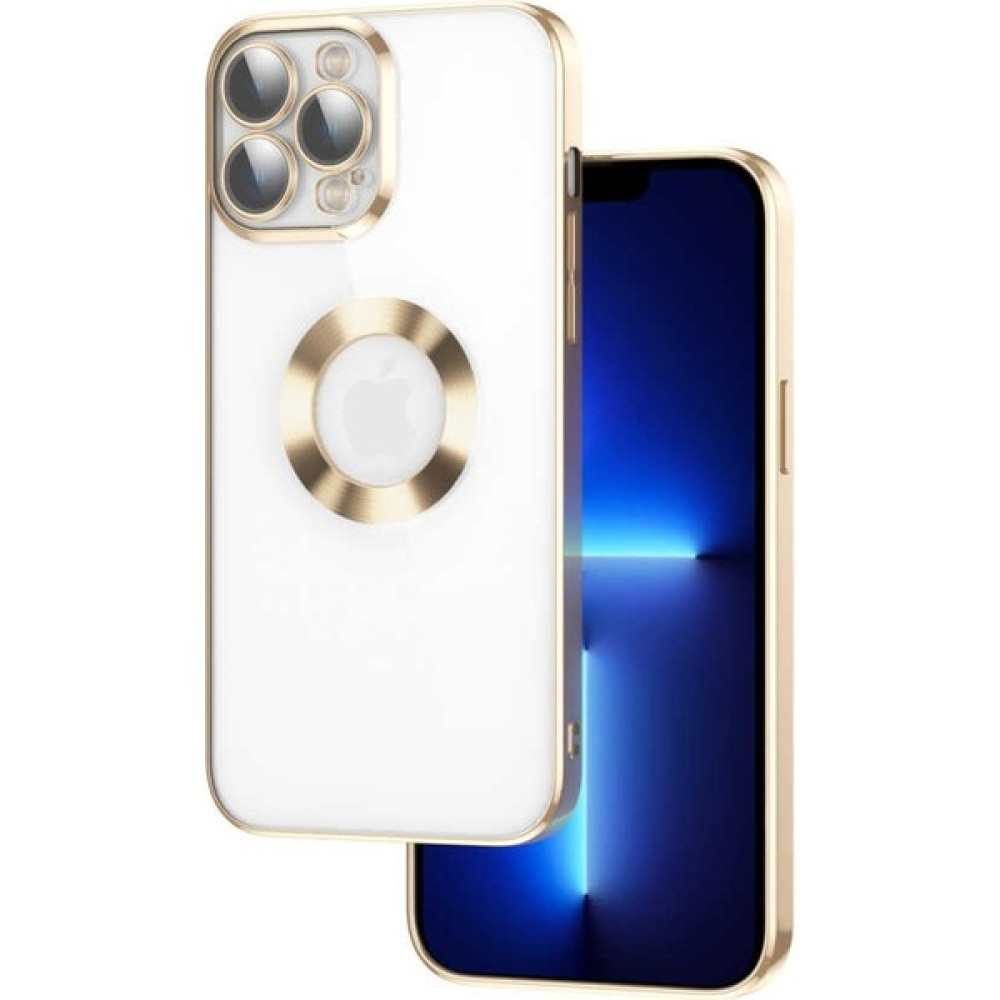 Byrk Aksesuar iPhone 14 Pro Uyumlu Şeffaf Kenarları Renkli Lüks Kaliteli Silikon Kamera Korumalı Kılıf - Gold Cep Telefonu Kılıfı Fiyatı