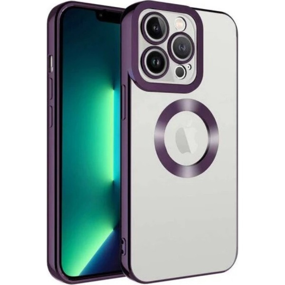 Byrk Aksesuar iPhone 14 Pro Uyumlu Şeffaf Kenarları Renkli Lüks Kaliteli Silikon Kamera Korumalı Kılıf - Mor Cep Telefonu Kılıfı Fiyatı
