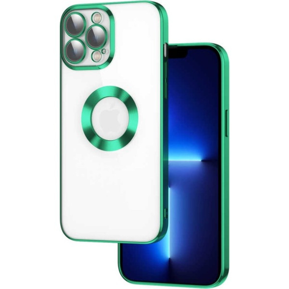 Byrk Aksesuar iPhone 14 Pro Uyumlu Şeffaf Kenarları Renkli Lüks Kaliteli Silikon Kamera Korumalı Kılıf - Yeşil Cep Telefonu Kılıfı Fiyatı
