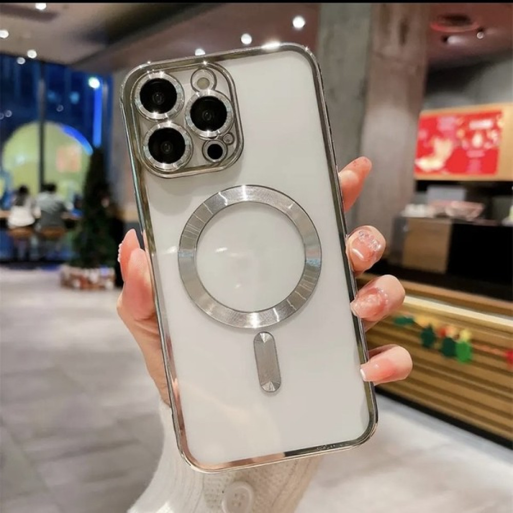 Byrk Aksesuar iPhone 15 Pro Max Uyumlu Lüks Magsafe ve Mıknatıs Özellikli Kılıf - Gümüş Cep Telefonu Kılıfı Fiyatı