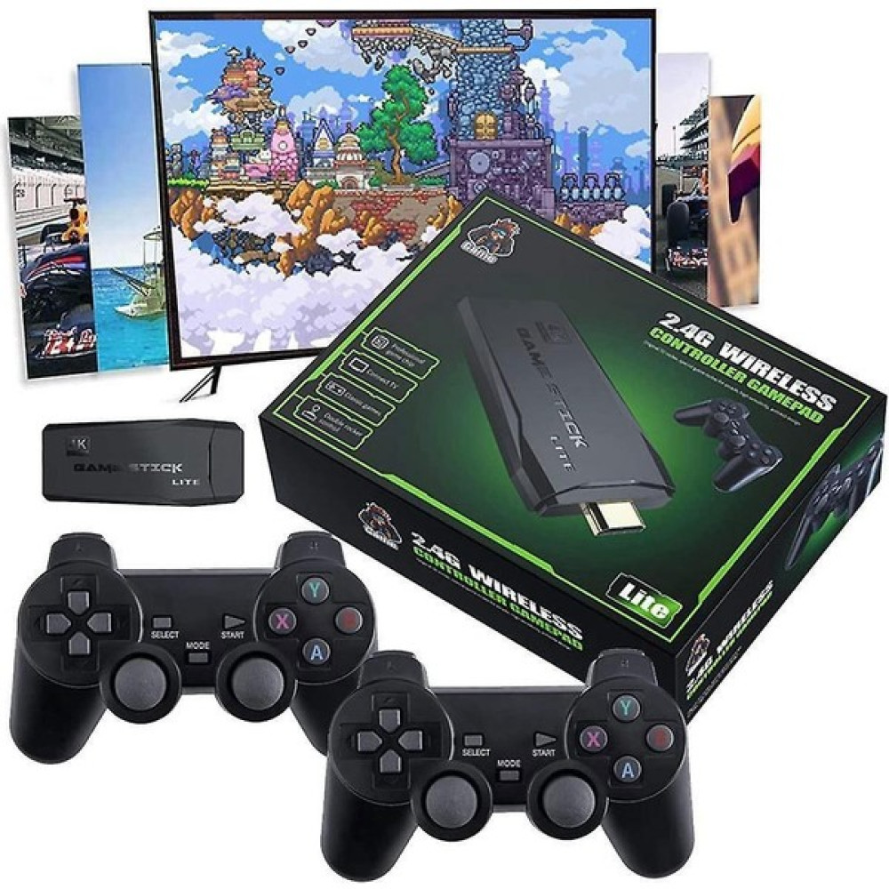 Byrtech 2 Joystickli 32 GB Hafızalı Kablosuz 2.4g Game Stick Tv Gamepad - Siyah Oyun Konsolları Fiyatı