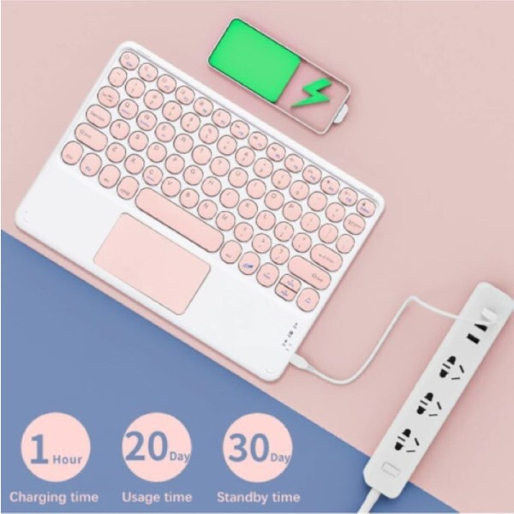 Byrtech Touchpad Ekranlı Akıllı Taşınabilir Şarj Edilebilir Bluetooth Klavye - Pembe Oto Boyaları Fiyatı