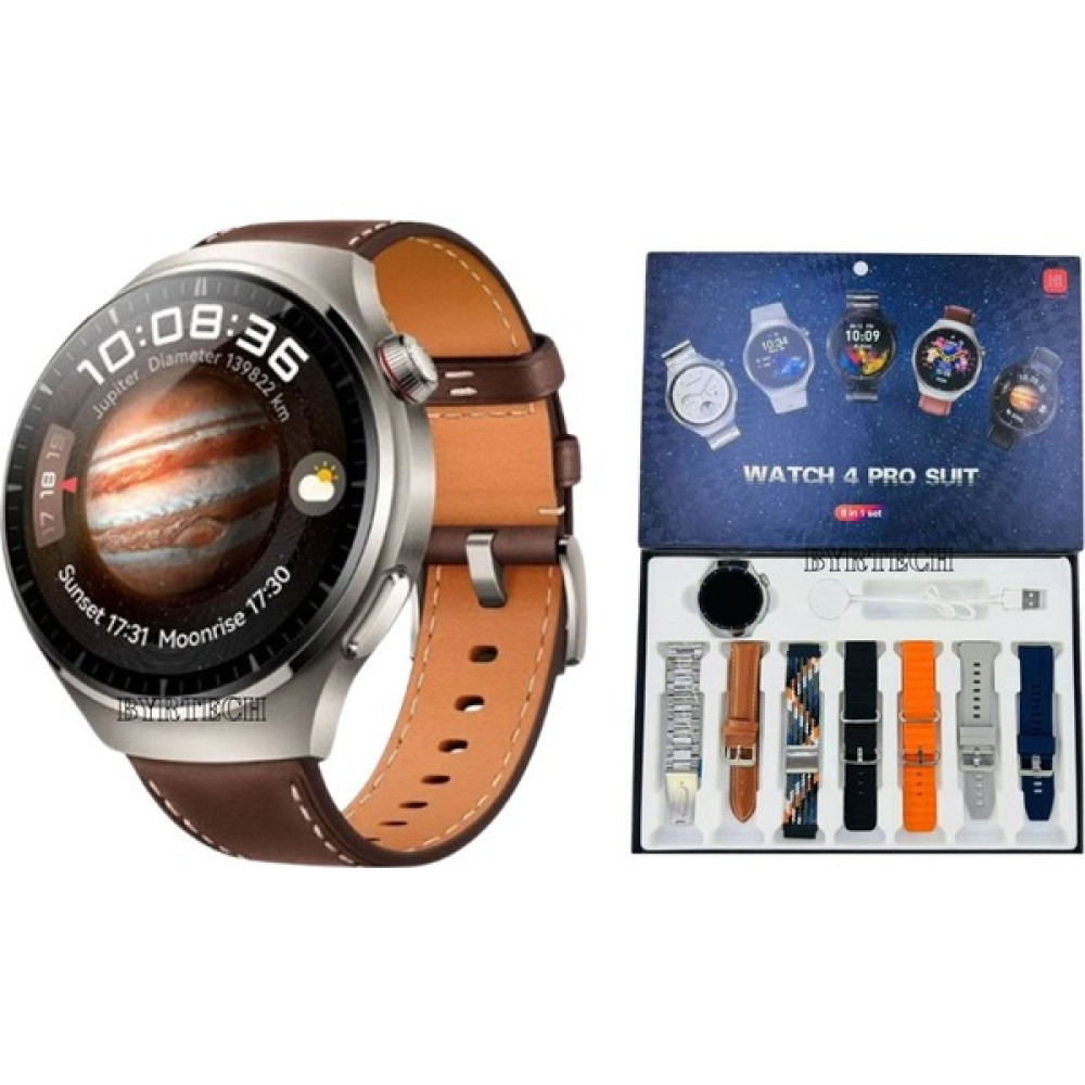 Byrtech Watch 4 Pro Suit 7 Kordonlu Gps/nfc/siri Destekli Akıllı Saat - Gümüş Diğer Fiyatı