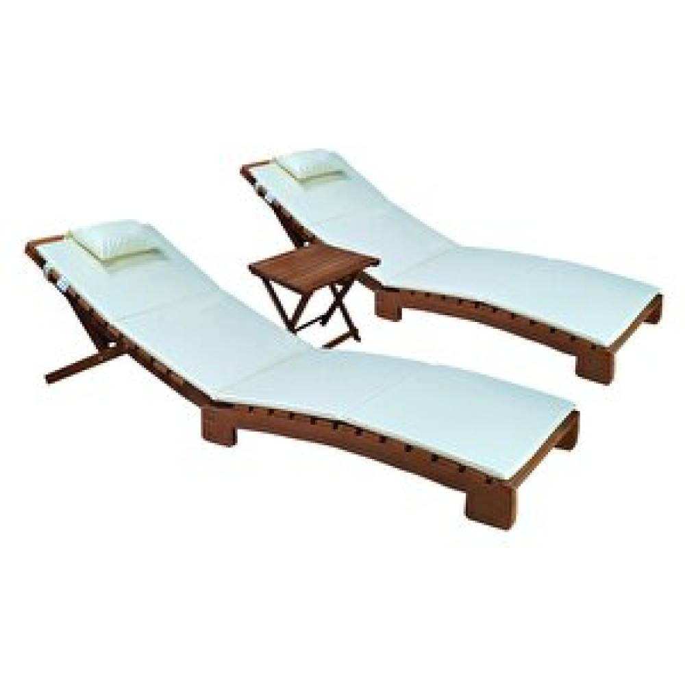 BySay Bysay Ahşap Katlanabi̇li̇r Yatar Şezlong Plaj Yataği Mi̇nder Dahi̇l 3 Lü Set (cevi̇z - Krem) Ceviz-Krem Şezlong Fiyatı