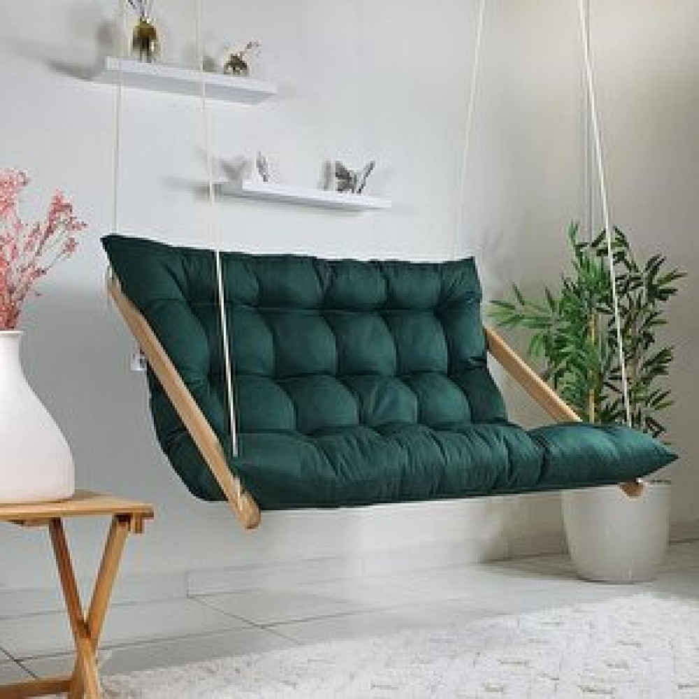 BySay Bysay Ahşap Puf Mi̇nderli̇ İki̇li̇ Salincak Hamak. Ev Balkon Teras Bahçe İçi̇n (gri̇) Gri Bahçe Salıncağı Fiyatı