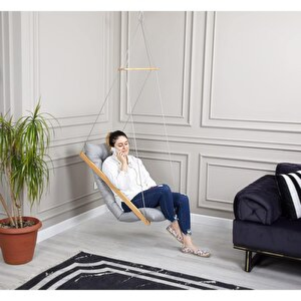 BySay Bysay Ahşap Puf Mi̇nderli̇ Salincak Hamak. Ev Balkon Teras Bahçe İçi̇n (gri̇) Gri Bahçe Salıncağı Fiyatı