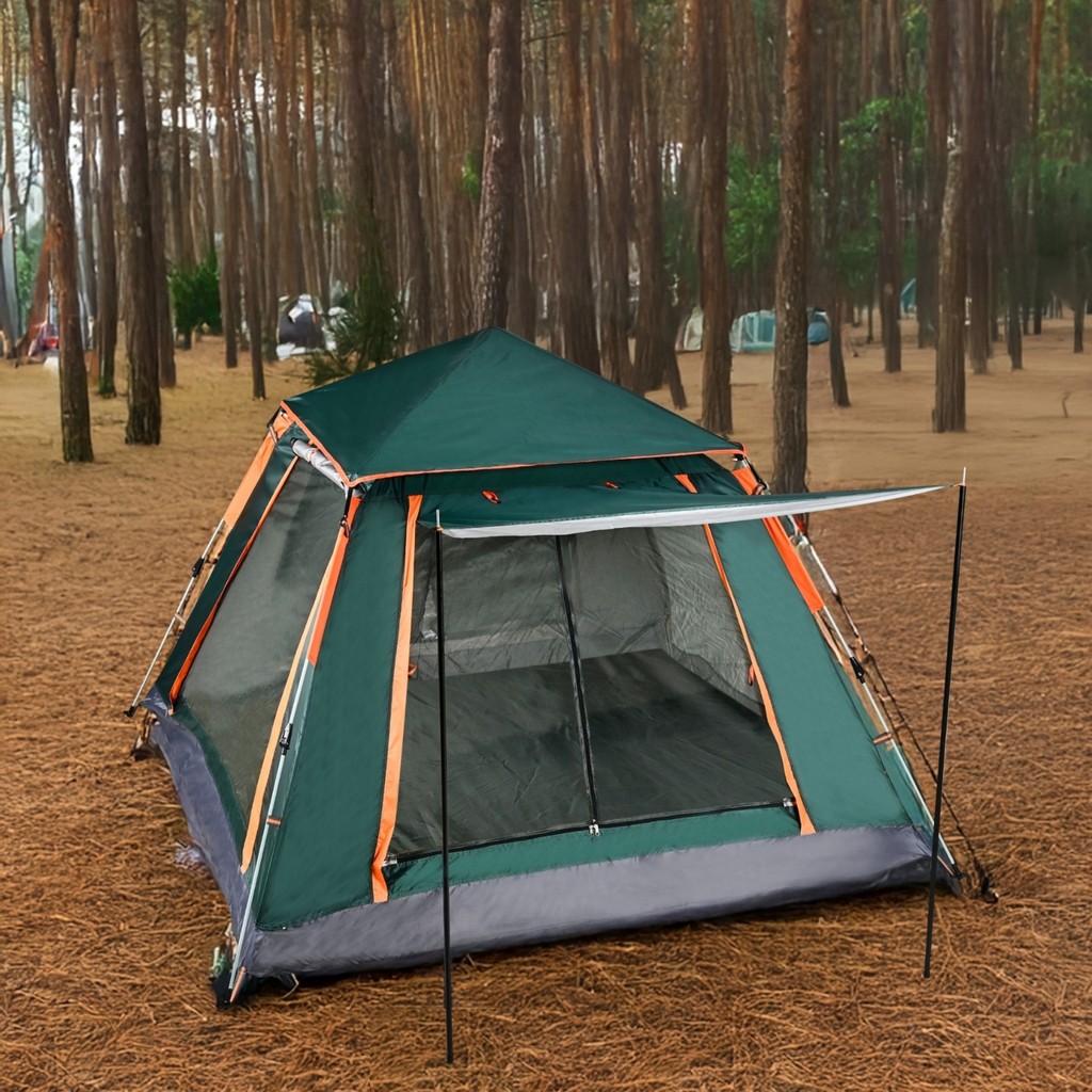 Bysay Tam Otomatik 4 Kişilik Tenteli Kamp Çadırı 210X210X135 cm (Yeşil) Çadır Fiyatı