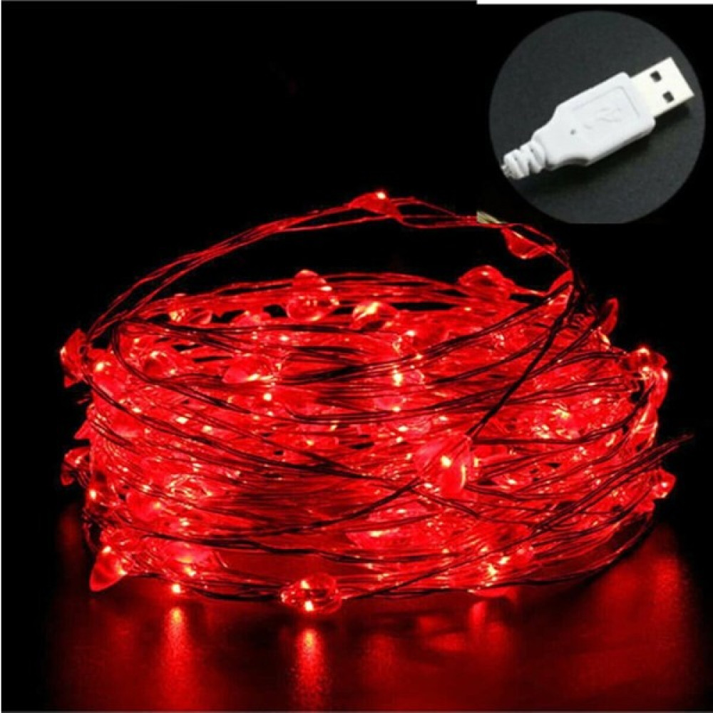 Byshome Peri Led Işık 10 Metre USB ile Çalışan Çok Amaçlı Dekoratif Aydınlatma - 10 m - Kırmızı Led Aydınlatmalar Fiyatı