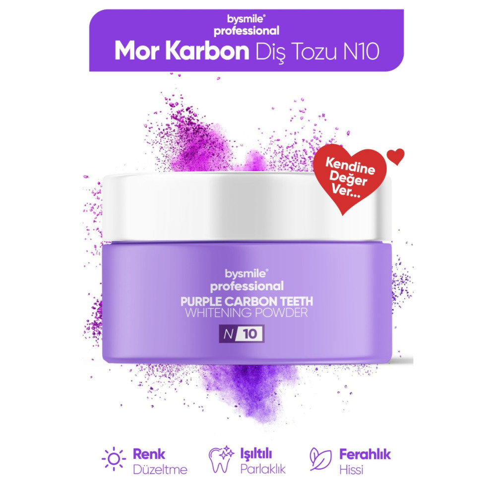 BySmile Professional N : 10 Mor - Karbon Diş Beyazlatma Tozu Diş Beyazlatıcılar Fiyatı
