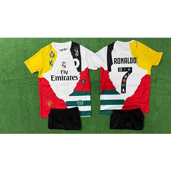 BySportakus Cr7 Özel Tasarım All Team Tişört Şort - Çocuk Alt Üst T-Shırt Şort Ronaldo Giyim & İç Giyim Fiyatı