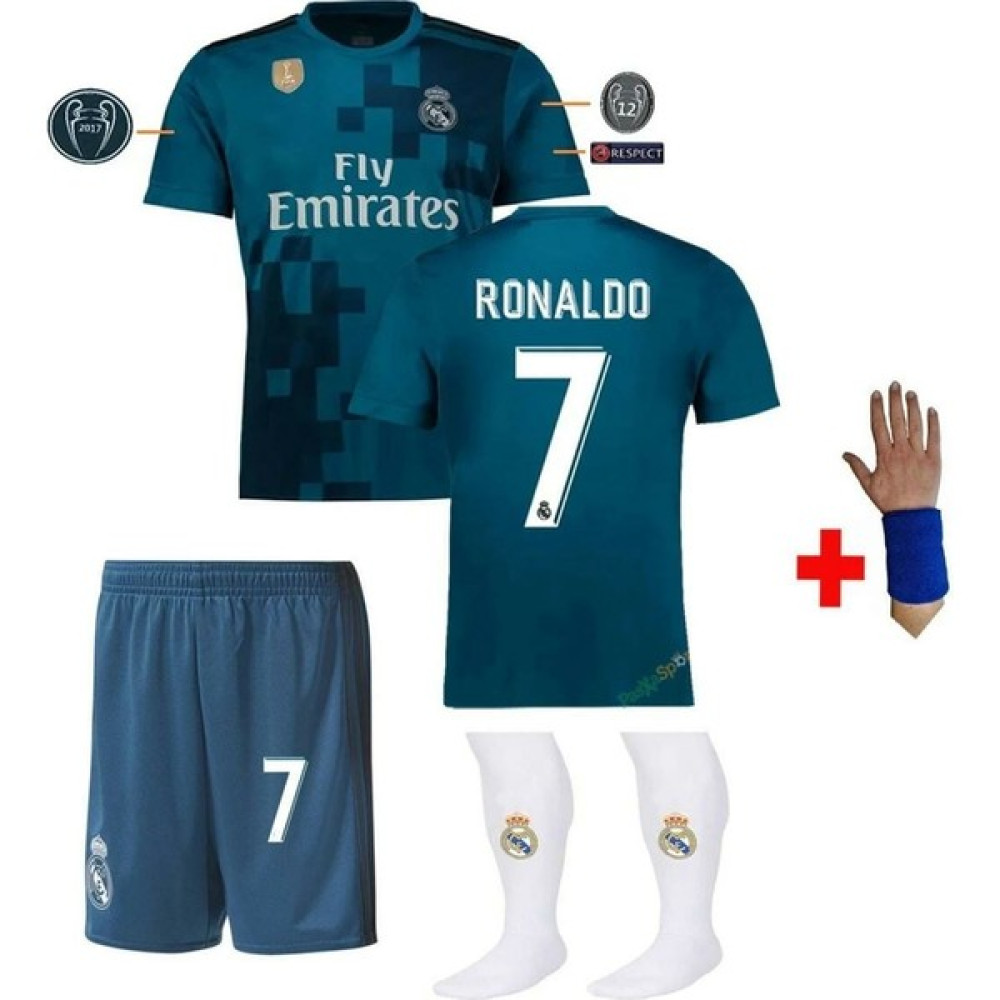 BySportakus Real Madrid 2018 Sezonu Cristiano Ronaldo Röveşata Çocuk Forması Şort Çorap Bileklik Futbol Malzemeleri Fiyatı