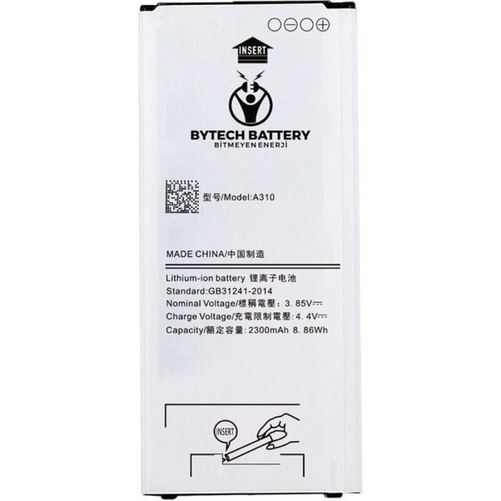 ByTech Samsung Galaxy A3 2016 (A310) 2300 mAh Extra Güçlü Batarya Cep Telefonu Bataryası Fiyatı