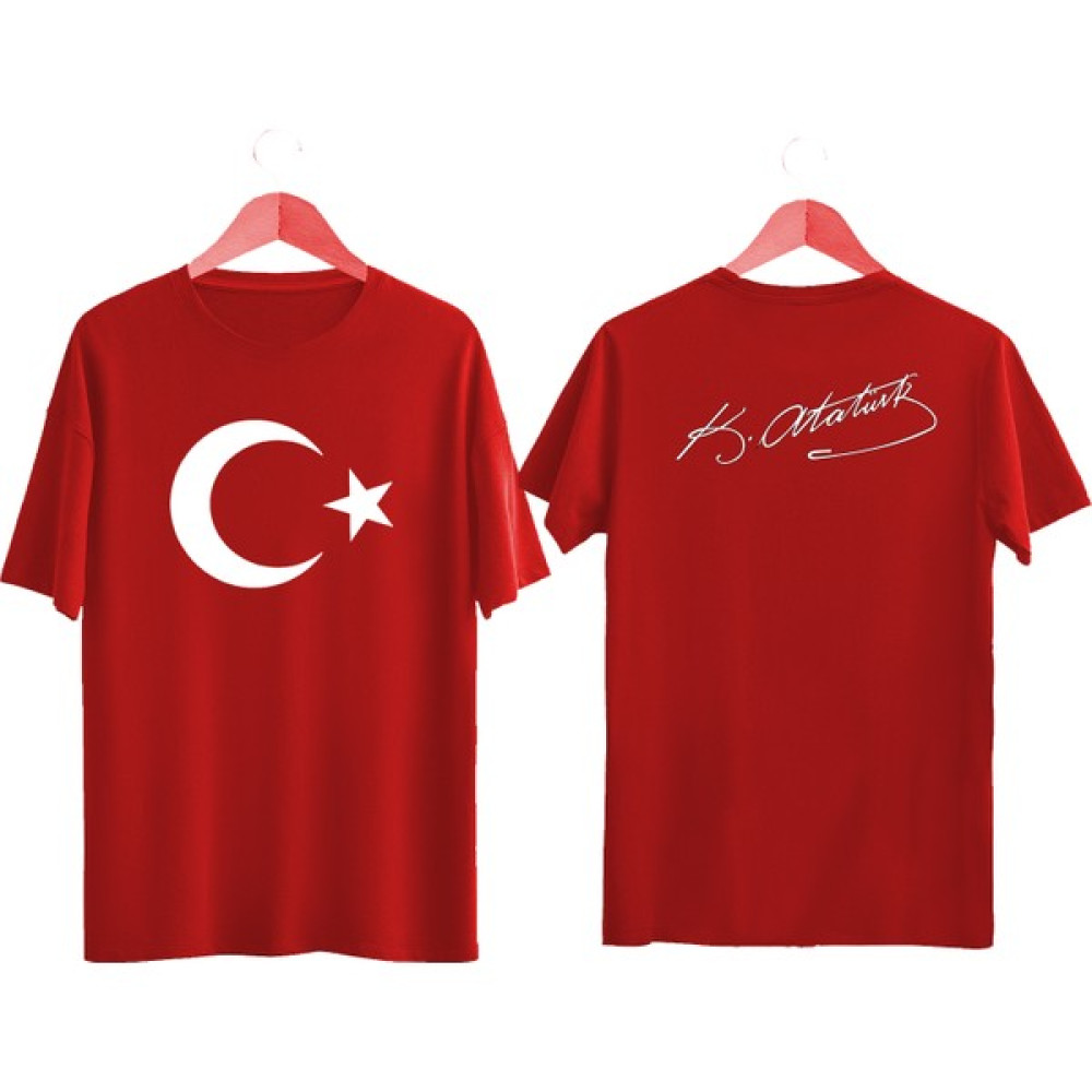 Byvol Türk Bayrağı Baskılı Atatürk Imzalı Çocuk Tişört Ayyıldızlı T-Shirt Erkek Çocuk T-shirt Fiyatı